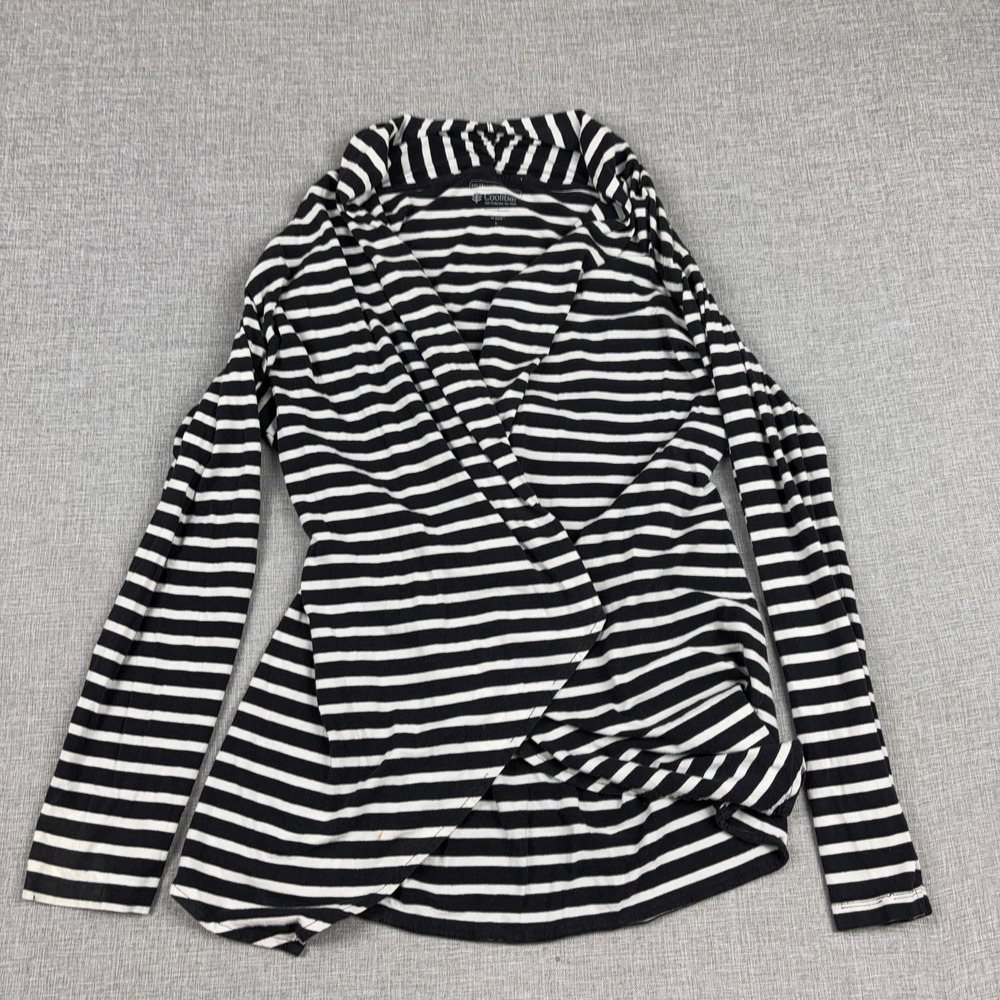 Coolibar Blouse Womens L Black Striped V-Neck Long Sleeve UPF 50+ Jersey Top